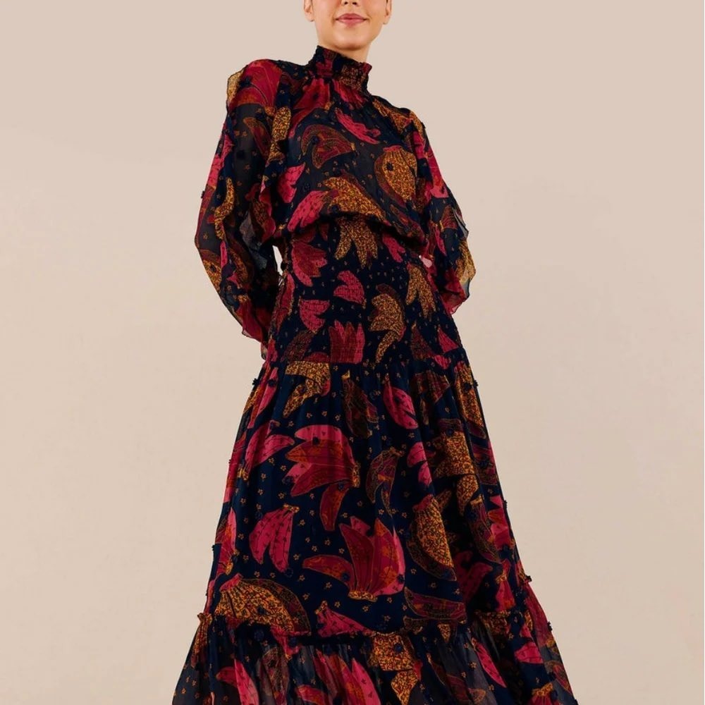 Farm Rio Patchwork Bananas High Neck Maxi XS